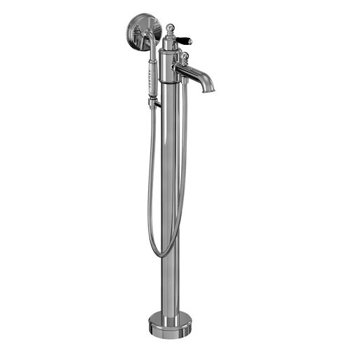 Burlington Arcade Floor Standing BSM Tap, Lever Handle (Chrome & Black).