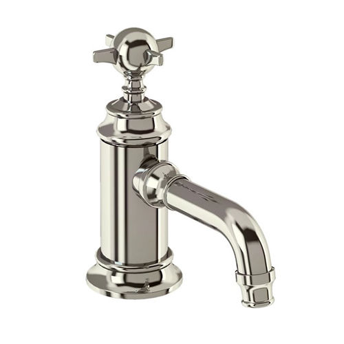 Burlington Arcade Basin Mixer Tap With Crosshead Handle (Nickel).