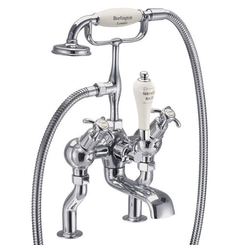 Burlington Anglesey Bath Shower Mixer Tap With Kit (Chrome & Medici).