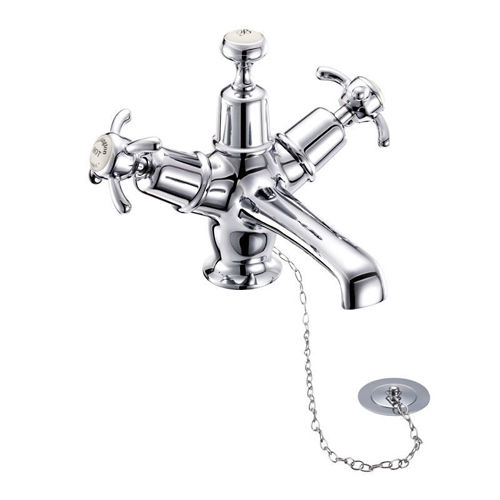 Burlington Anglesey Basin Tap With Plug & Chain Waste (Chrome & Medici).