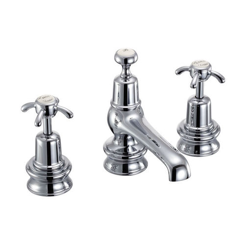 Burlington Anglesey 3 Hole Basin Tap With Pop Up Waste (Chrome & Medici).