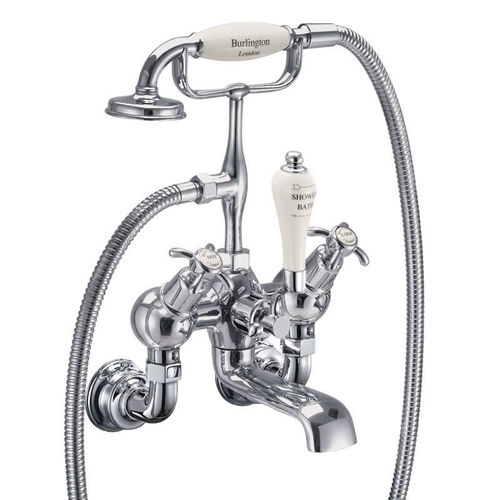 Burlington Anglesey Wall Mounted Angled BSM Tap (Chrome & Medici).