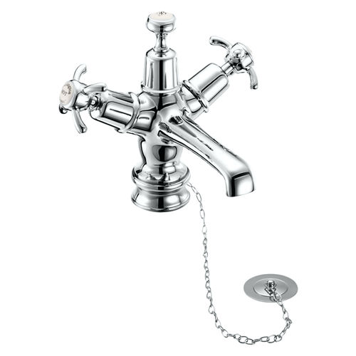 Burlington Anglesey Basin Tap With Plug & Chain Waste (Chrome & Medici).