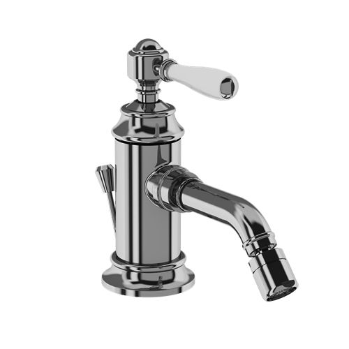 Burlington Arcade Bidet Tap With Lever Handle & Waste (Chrome & White).