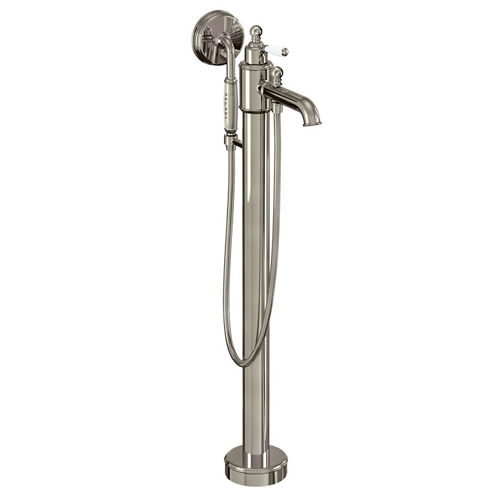 Burlington Arcade Floor Standing BSM Tap, Lever Handle (Nickel & White).