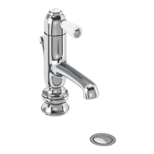 Burlington Chelsea Regent Straight Basin Mixer Tap & Waste (Chrome/Med).