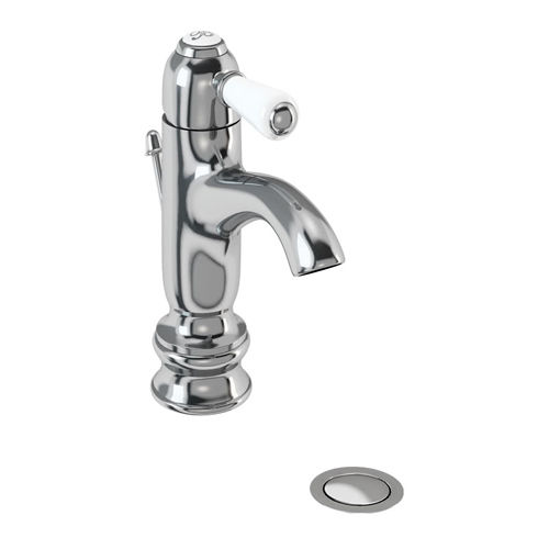 Burlington Chelsea Regent Curved Basin Mixer Tap & Waste (Chrome/Med).