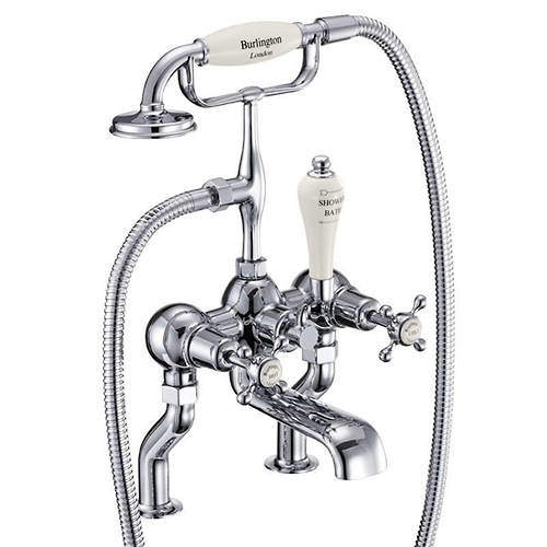 Burlington Claremont Bath Shower Mixer Tap With Kit (Chrome & Medici).