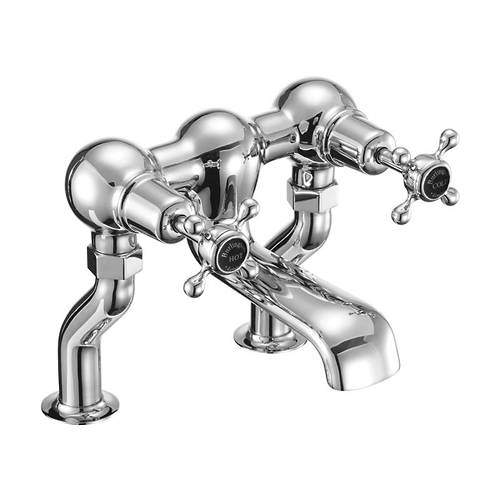 Burlington Claremont Bath Filler Tap (Chrome & Black).