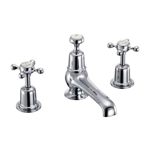 Burlington Claremont 3 Hole Thermostatic Basin Tap (Chrome & Medici).