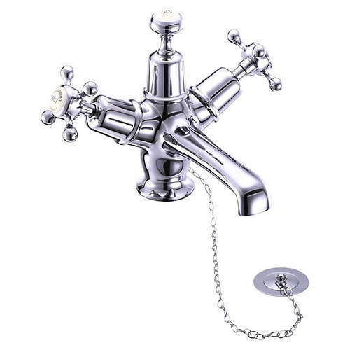 Burlington Claremont Basin Tap With Plug & Chain Waste (Chrome & Medici).