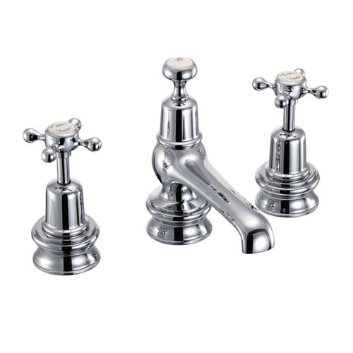 Burlington Claremont 3 Hole Basin Tap With Pop Up Waste (Chrome & Medici).