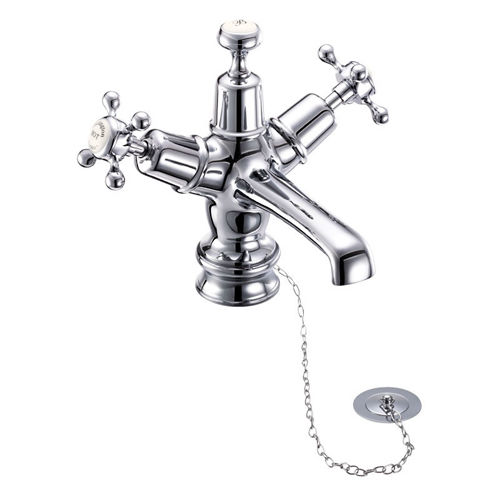 Burlington Claremont Basin Tap With Plug & Chain Waste (Chrome & Medici).