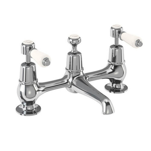 Burlington Kensington 2 Hole Basin Mixer Tap With Waste (Chrome & Medici).