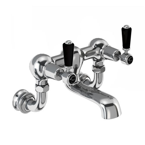 Burlington Kensington Wall Mounted Bath Filler Tap (Chrome & Black).