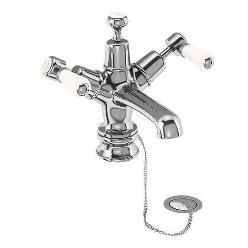 Burlington Kensington Basin Tap With Plug & Chain Waste (Chrome & Medici).