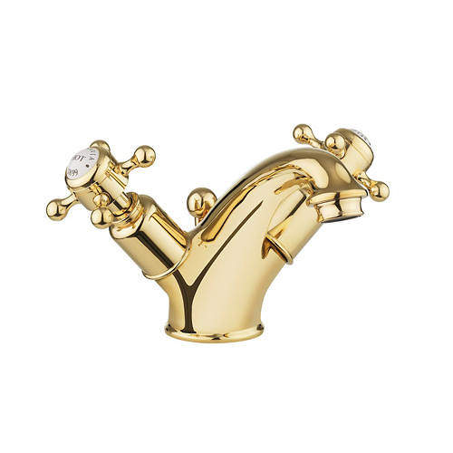 Crosswater Belgravia Basin Mixer Tap With Waste (Crosshead, Unlac Brass).