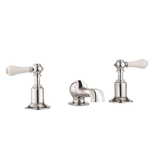 Crosswater Belgravia 3 Hole Basin Mixer Tap (Lever, Chrome).