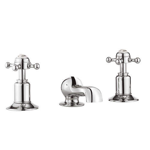 Crosswater Belgravia 3 Hole Basin Tap (Crosshead, Chrome).