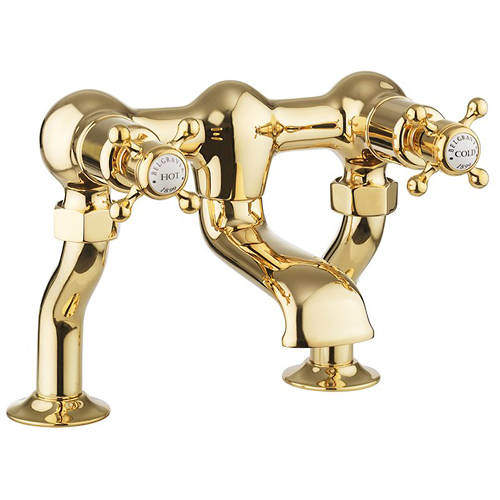 Crosswater Belgravia Bath Filler Tap (Crosshead, Unlacquered Brass).