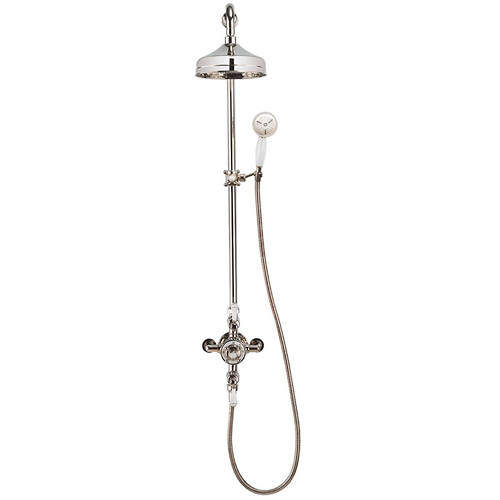 Crosswater Belgravia Thermostatic 2 Outlet Slider Shower Kit (Nickel).