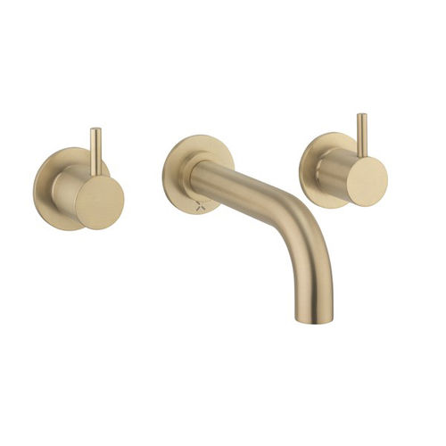 Crosswater MPRO Wall Mounted Bath Filler Tap (3 Hole, Brushed Brass).