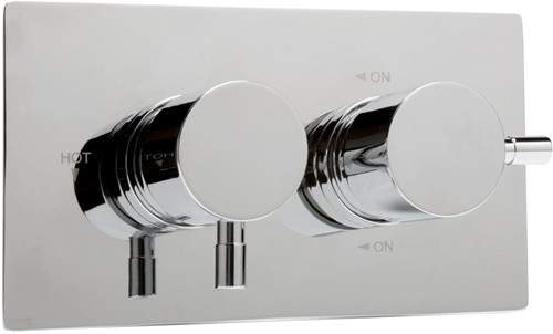 Deva DTV2 Thermostatic TMV2 1/2" Twin Concealed Shower Valve (Chrome).