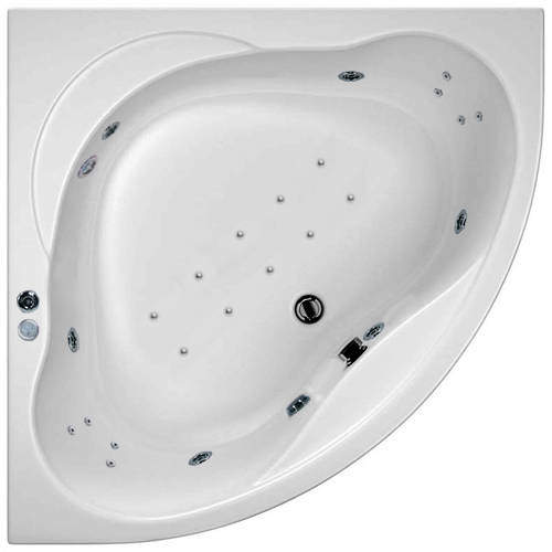 Hydrabath Laguna Corner Whirlpool Bath With 24 Jets & Panel, 1400x1400mm.