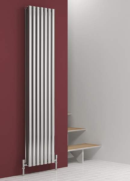 Reina Radiators Nerox Double Radiator (Polished Stainless Steel). 413x1800.