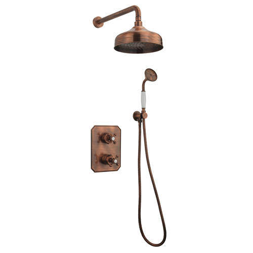 Tre Mercati Allora Thermostatic Shower Kit With Diverter (Copper).