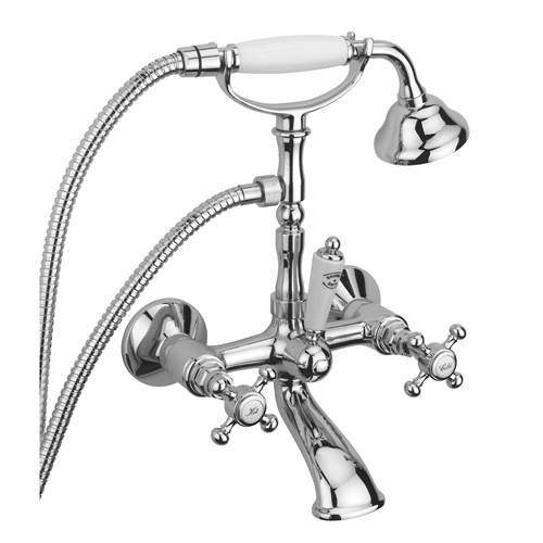 Tre Mercati Allora Wall Mounted Bath Shower Mixer Tap & Kit (Chrome).