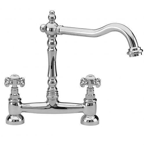 Tre Mercati Kitchen French Classic Bridge Mixer Kitchen Tap (Chrome).