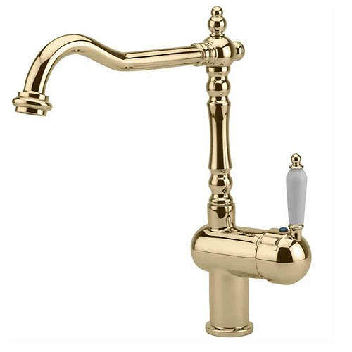 Tre Mercati Kitchen Little Venice Kitchen Tap With Lever Handle (Antique Gold).