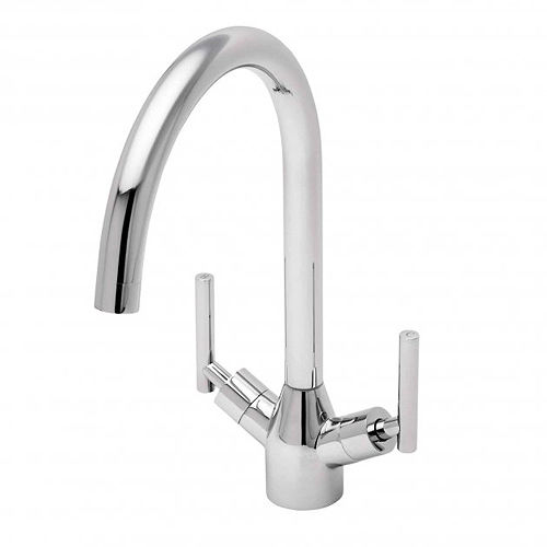 Tre Mercati Kitchen Gretchen 2 Lever Mono Sink Mixer Tap (Chrome).