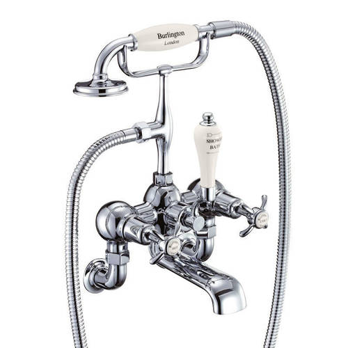 Larger image of Burlington Anglesey Wall Mounted BSM Tap With Kit (Chrome & Medici).