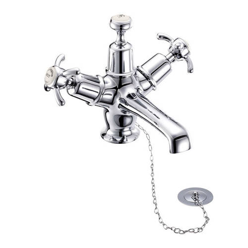 Larger image of Burlington Anglesey Basin Tap With Plug & Chain Waste (Chrome & Medici).