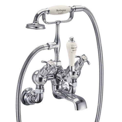 Larger image of Burlington Anglesey Wall Mounted Angled BSM Tap (Chrome & Medici).