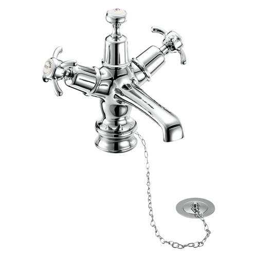 Larger image of Burlington Anglesey Basin Tap With Plug & Chain Waste (Chrome & Medici).