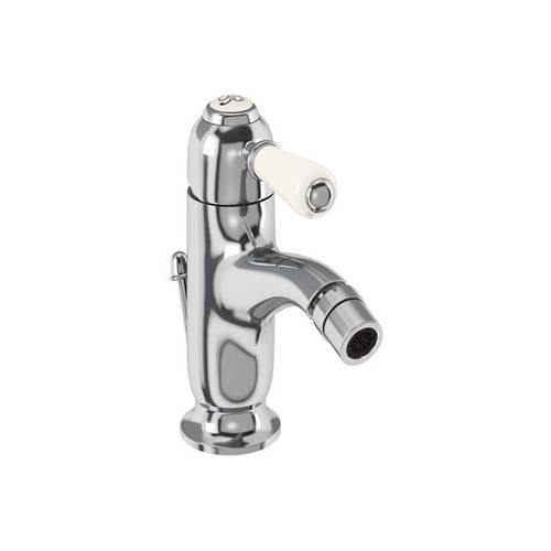 Larger image of Burlington Chelsea Curved Bidet Mixer Tap & Waste (Chrome & Medici).