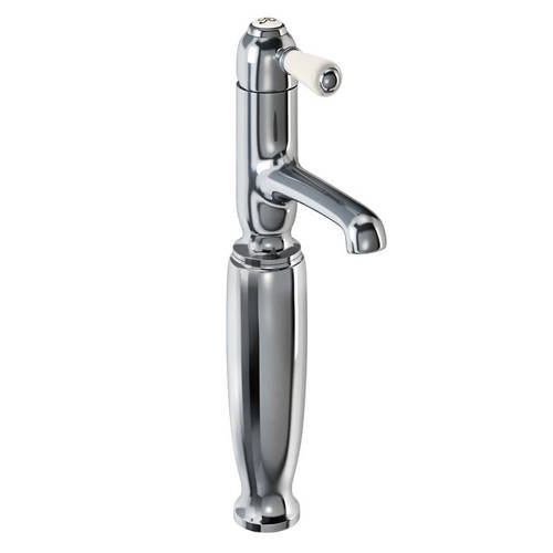 Larger image of Burlington Chelsea Straight Tall Basin Mixer Tap (Chrome & Medici).