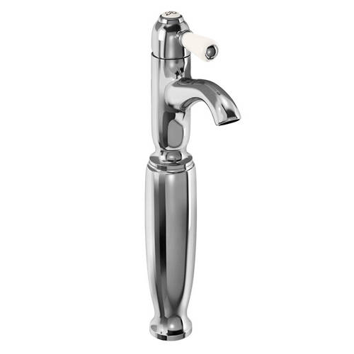 Larger image of Burlington Chelsea Curved Tall Basin Mixer Tap (Chrome & Medici).