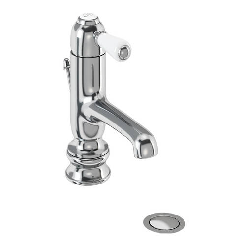 Larger image of Burlington Chelsea Regent Straight Basin Mixer Tap & Waste (Chrome/Med).