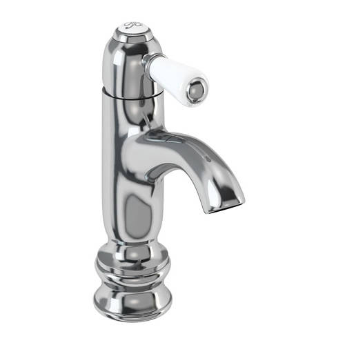 Larger image of Burlington Chelsea Regent Curved Basin Mixer Tap (Chrome & Medici).