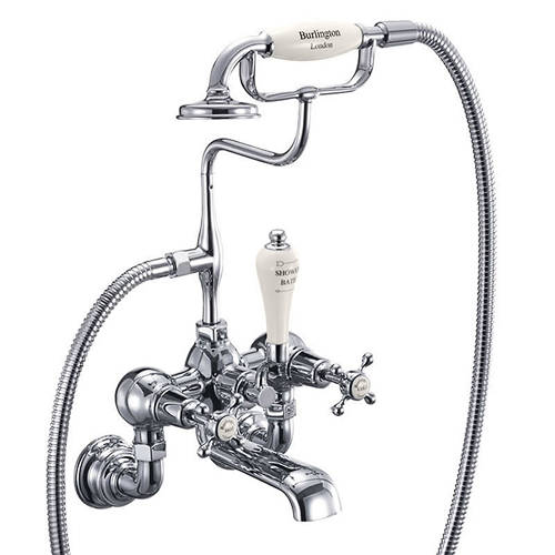 Larger image of Burlington Claremont Wall Mounted BSM Tap With Kit (Chrome & Medici).