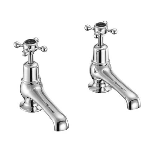 Larger image of Burlington Claremont Basin Taps 5" (Chrome & Black).