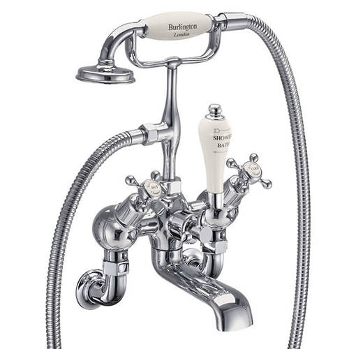 Larger image of Burlington Claremont Wall Mounted Angled BSM Tap (Chrome & Medici).