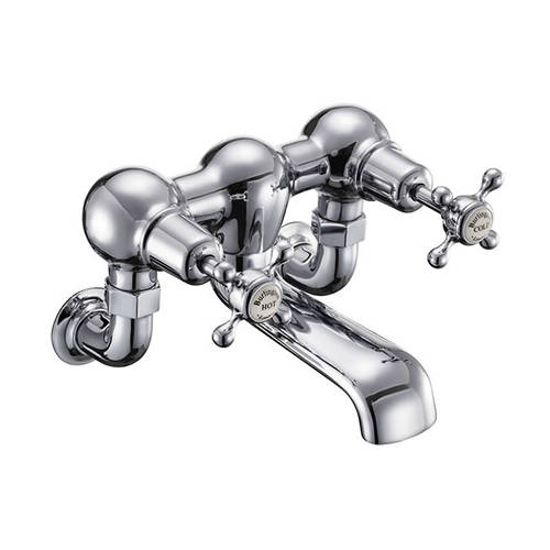 Larger image of Burlington Claremont Wall Mounted Bath Filler Tap (Chrome & Medici).