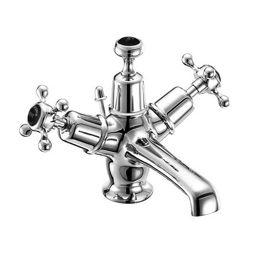 Larger image of Burlington Claremont Basin Tap With Pop Up Waste (Chrome & Black).