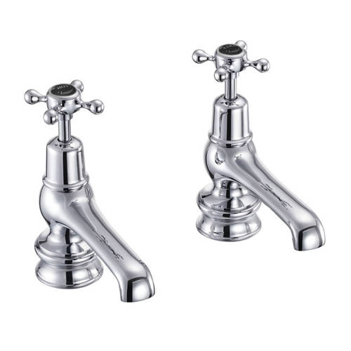 Larger image of Burlington Claremont Basin Taps 5" (Chrome & Black).