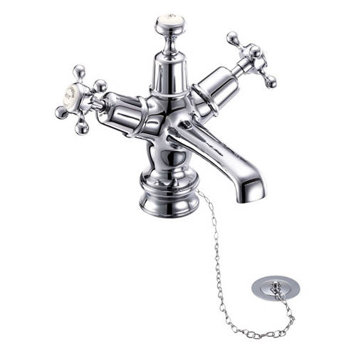 Larger image of Burlington Claremont Basin Tap With Plug & Chain Waste (Chrome & Medici).